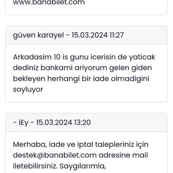 Banabilet.com Ciddiyetsizliği Hakkin Da
