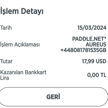 Paddle.net Kredi Kartımdan İzinsiz İşlem: Mağduriyetim Ve Çözüm Arayışım