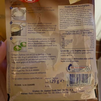 Dr. Oetker Paket İçeriği Beklenenin Dışında Çıkan Ürün