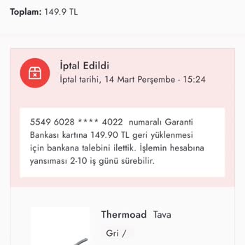 Boyner Aldığım Ürünümü Göndermedi