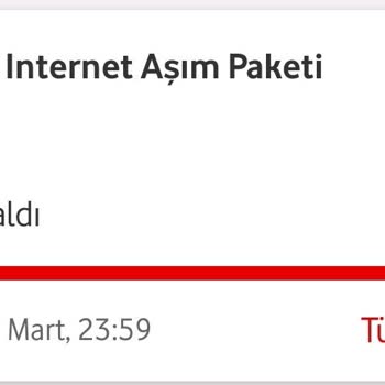 Vodafone Aşım Paketi Fazlalığı