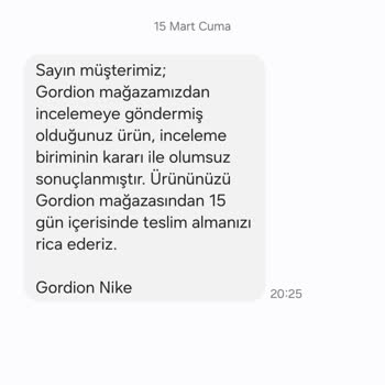 Nike Açıklama Yapmadan Kusurlu Malı Geri İade Etti.