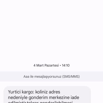 Koli İle İlgili gelen şüpheli mesaj