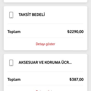 Vodafone Aksesuar Koruma Bedeli