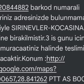 PTT Kargo Adreste Olmadığımızı Söyledi