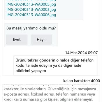 Amazon Telefon İadesi Olmuyor