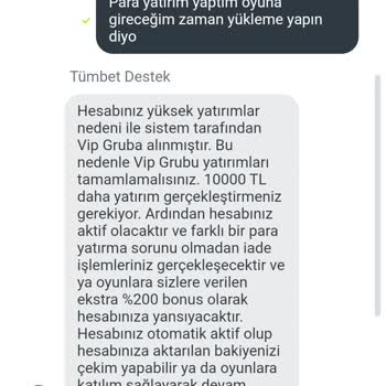 Tümbet Yardım Edin Paramı Geri Almak İstiyorum