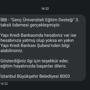 İBB Genç Üniversiteli Bursu 3. Taksiti Yattı Mesajı Geldi Ama Yatmadı
