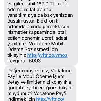 Vodafone Pay İşlem Ücret İptali