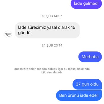 Quesstore İade Parası Gelmedi