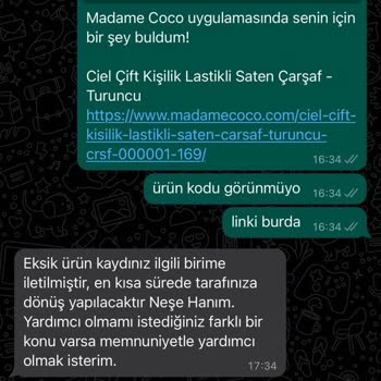 Madame Coco Ürünüm Eksik Gönderildi.