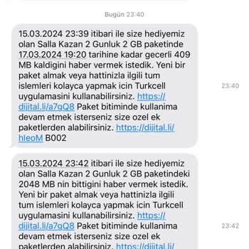 Turkcell Durduk Yere GB Kullanmadan Verdiği Hediye GB Yi Geri Alıyor.