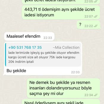 Mia Collection İade İşlemleri Ve Müşteri Memnuniyeti Sorunları