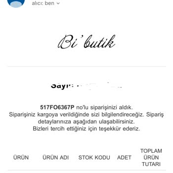 İlayda Çamur Bibutik Ürünümü 15 Gün Oldu Göndermiyor.