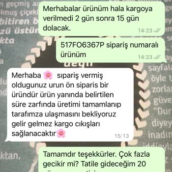 İlayda Çamur Bibutik Ürünümü 15 Gün Oldu Göndermiyor.