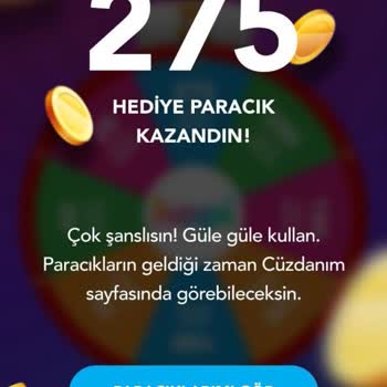 Hopi Uygulamasında Çark Çevirdim 275 Hediye Paracık Çıktı Yüklemediler