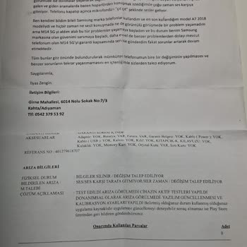 Samsung M14 5G Modeli Kronik Arıza