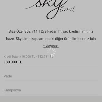 VakıfBank Sky Limit Sayfası Donuyor