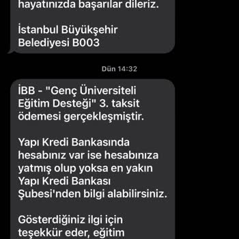 İbb Genç Üniversiteli Yardım 3 Taksit