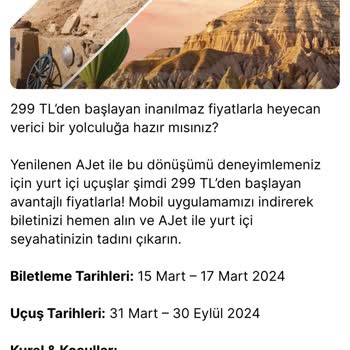 Anadolu Jet Resmi İnternet Sayfasında Doğru Olmayan Kampanya Reklamı