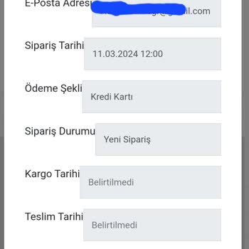 Hayal Hanım Sitesi Siparişimi 6 Gündür Kargolamıyor