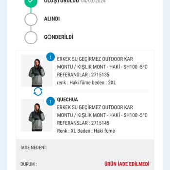 Decathlon İade/değişim Gerçekleşmemesi, Sürenin Çok Uzaması