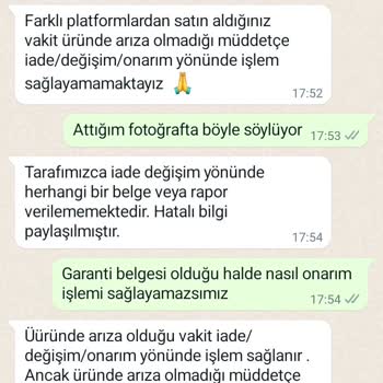 Arzum Marka Süpürge İade Problemi