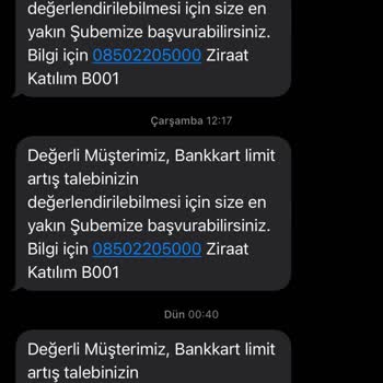 Ziraat Katılım Bankası Kredi Kartı Limiti Yükselmemesi