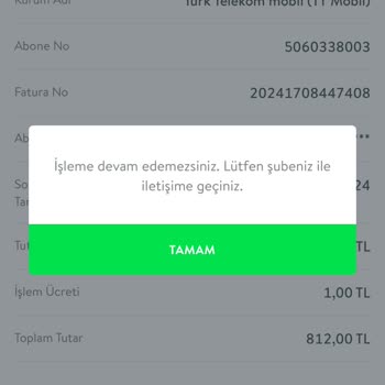 TEB İşleme Devam Etmek İçin Lütfen Şubenizle Görüşün!