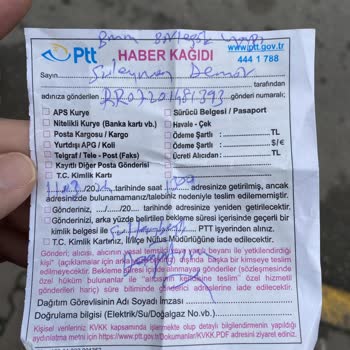 PTT Kargo Kargo Teslimatı Ve Bilgilendirme Sorunu