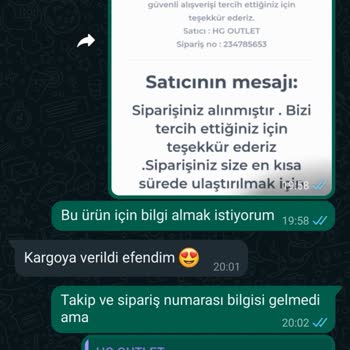 Hg Outlet (hgoutlet.tr) Siparişim. Oyalanıyor Ücret Ödedim Kargoya 3 Gündür Verilmiyor