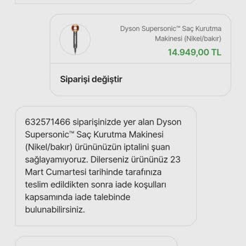 Hepsiburada Pişmanlıktır! Sipariş İptalini Öylesine Koymuş Uygulamaya!