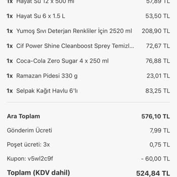 Özensiz Paketleme Yemek Sepeti Market