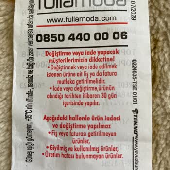 Fullamoda Defolu Ürünü İade Almıyor