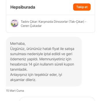 Hepsiburada Müşteri Hizmetleri Yeterli Kupon Tanımlamıyor.