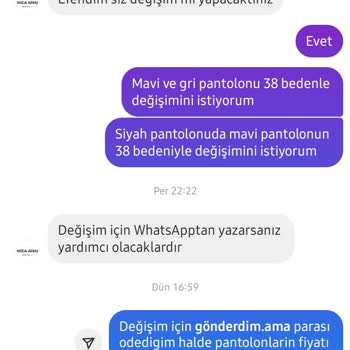 Moda Armu Ürün Değişiminde Yaşanan Sorunlar Ve İade Talebi