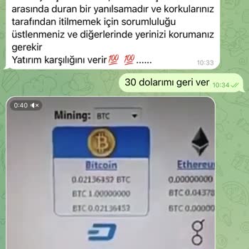 Telegram Yatırım Vaadiyle Kaybettiğim Meblağın İadesini Talep Ediyorum