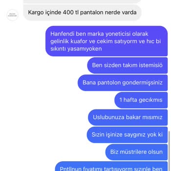 Pelinin Elbiseleri (İnstagram) Eksik Ürün Gönderip Üslup Bozukluğu Ve Engelleme