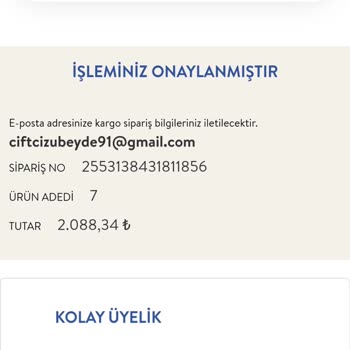 Panço Ürün Adedi Ve Bana Gelen Bildirim Mesajı Farklı