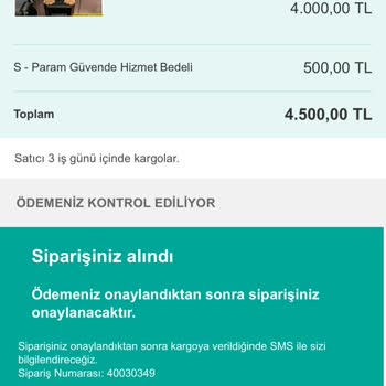 Sahibinden Param Güvende İle Aldığım Ürün Hakkında