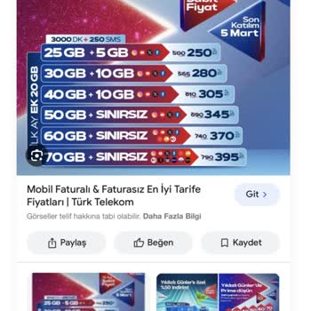 Türk Telekom Prime Düşün 30GB Fazla Ücretlendirme Mağduriyeti