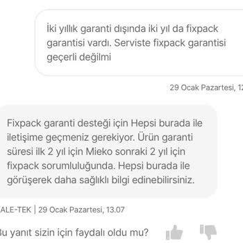 Hepsiburada Da Yapılan Fixpack Garantili Ürün