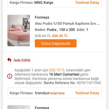 Formeya Trendyol İade Ettiğim İki Ürünü Tek Ürün Olarak Gösteriyor