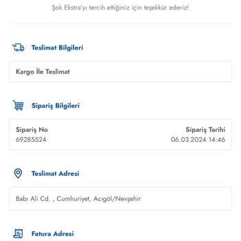 Şok Marketler Şok Marketin Online Alışverişte Fatura Göndermemesi