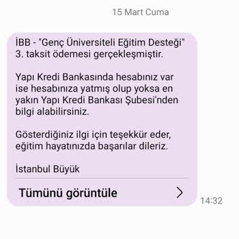 İBB Bursum Yattığına Dair SMS Almama Rağmen Burs Hesabıma Yatmadı