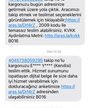Aras Kargo" Almadığım"gönderim Tarafımdan Alındı Olarak Gösteriliyor!