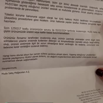 Viaport Mudo'dan Alınan Üründe Lekeler Oluştu!