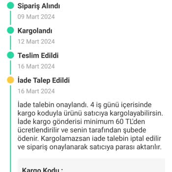 Dolap Alıcıdan Ek Olarak Kargo Ücreti