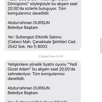 Sultangazi Belediyesi Mesaj İptal Edememe Sorunu