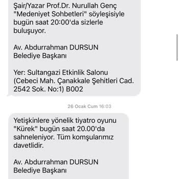 Sultangazi Belediyesi Mesaj İptal Edememe Sorunu